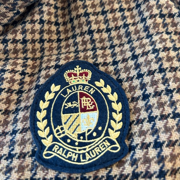 Ralph Lauren Navy and Brown Houndstooth Coat - Picture 2 of 12